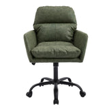 Artificial leather, PU leather, black base, adjustable in height, suitable for office, bedroom, dressing table and other environments. An office chair.Green