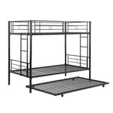 Twin Over Twin  Metal  Bunk Bed with trundle  Black