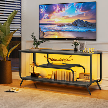 There are installation videos and scene videos. TV socket and LED light - TV stand TV up to 55 