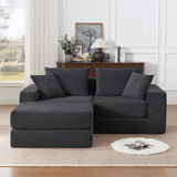 Modular Sectional Loveaeat Cloud Sofa, Boneless Couch with Non Slip Base, Cozy Sleeper Sofa for Customizable Living Spaces, Modern Modular Couch with L-Shape Chaise, Deep Seat & No Assembly