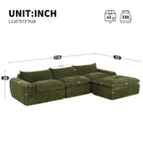 [VIDEO]116'' Fully Compressed Sofa with High Density Foam, Integrated Backrest&Seat Cushion, Decorative Edging, Legless Design without Frame, No Assembly Required, Free Combination, Particle Chenille