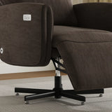 Power Swivel Recliner Chair, Electric Reclining with USB & Type-C Charging, 360° Swivel Velvet Upholstered Accent Chair, for Home Office & Living Room, Easy Assembly,Coffee