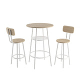 Bar table, equipped with 2 bar stools , with backrest and partition