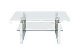 W 39.4" X D 19.7 " X H 17.7" Transparent tempered glass coffee table, coffee table