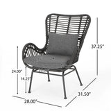 Tapscott Wicker Patio Chair with Cushions (Set of 2)