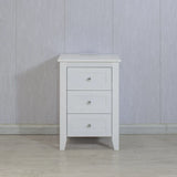 White 3 Drawer Nightstand with Charging Station and USB Ports & Power Outlets,Wooden Bed Side Table/End Table Modern Night Stands for Bedrooms