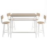 5-Piece Kitchen Counter Height Table Set, Bar Table with 4 Chairs