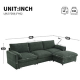 [VIDEO]96.5'' L-Shaped Sectional Sofa with Storage Ottoman and Pockets, Adjustable Phone Holder, USB Charger, Elephant Ear-Shaped Armrests, Comfy Seat for Living Room&Apartment, Chenille, 3 Colors