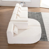144" Upholstered Sofa Free-combined Sofa Couch with Two Chaise Lounge and Five Back Pillows for Living Room(Old SKU: N719S001600A), Beige