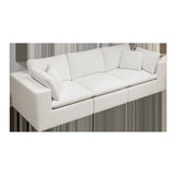 108.3*39.4"Modular sectional sofa seat,Upholstered compressed couch for living room,Bedroom,Apartment,No assembly required,3PC free combination,Plush corduroy fabric,WHITE