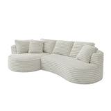 Modern Curved L-Shape Luxury Sectional Oversized Sofa: Minimalist Design, Comfy Sleeper Couch for Living Room, Apartment & Reception Spaces,No Assembly Required
