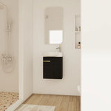Soft Close Doors Bathroom Vanity With Sink,16 Inch  For Small Bathroom