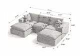 Modern Chenille cloud sofa, freely combinable, comfortable to sit on, suitable for modern living room furniture in homes, apartments, and offices