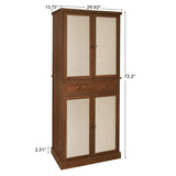 4 Door Cabinet with 1 Drawer, with 4 Adjustable Inner Shelves, Storage Cabinet