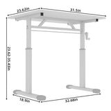 Adjustable study desk suitable for children and adults, height-adjustable, multifunctional home office desk, compact design, desktop dimensions: 60cm × 80cm, white frame, white tabletop.
