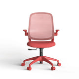 Ergonomic Color Office Chair 500lb (About 226.8kg), Home Office, Mesh Back, Integrated Molded Foam, Comfortable Sitting, Flipping Armrest, Fireproof, Rotating, Lifting Multifunctional Chair (Red)