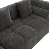 101.2"  Sectional Sofa Full-Compressed Sofa Modular Sofa Couch Free-combined Sofa with Deep Seating  and Two Side Pockets for Living Room, Grey