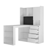 L Shaped Desk with Charger,Computer Desk with Drawers,Bookshelf, with LED Light,Modern Corner Desk,Home Office Desk,L-Shaped Study Table Writing Desk,Corner Gaming Computer Desk with Storage