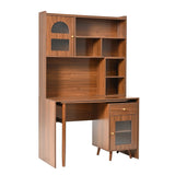 Computer Desk with 90 Degree Rotating Desktop, 43x70 Inch Office Desk with Storage Drawer and Cabinets, Gaming Desk with Shelves, Writing Desk for Study, Work Desk for Home (Old SKU:N733P279101D)