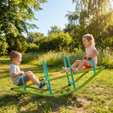 XSS008 high quality kids seesaw plastic seat playground equipment cute baby plastic rocker outdoor children blue and green  steel tube for kids age 3+