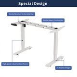 55"×24" White Double Beam Electric Standing Desk Height Adjustable Desk for home and office Standing desk frame with Sliced Board