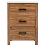 24'' Bathroom Vanity with Ceramic Basin Sink, Modern Bathroom Storage Cabinet with 3 Drawers, Freestanding Bathroom Vanity Cabinet with Single Sink (Same as SW000108AAP)