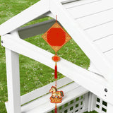 Modern Outdoor Wooden Playhouse for Children Waterproof Design with Comfortable Bench and Attractive Door for Christmas Day