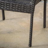 LITTLETON GREY PE WICKER STACKING CHAIR    1pc