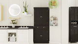 71" Kitchen Pantry Storage Cabinet , with 4 Doors, Drawer, 2 Adjustable Shelves, Freestanding Cupboard for Dining Room Living Room, Laundry-Black