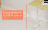 Adjustable study desk suitable for children and adults, height-adjustable, multifunctional home office desk, compact design, desktop dimensions: 60cm × 100cm, white frame with natural wood-colored tab