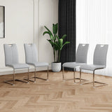 Modern Dining Chairs with Faux Leather Padded Seat Dining Living Room Chairs Upholstered Chair with Chrome Metal Legs Design for Kitchen, Living, Bedroom, Dining Room Side Chairs Set of 4