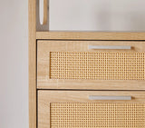 Set of 2 with 2 Drawers, 15.4" Modern Storage Bedside Table with  Handles, Wooden End Table for Bedroom,Natural Wood