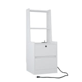 Nightstands Set of 2, with Charging Station, Smart Nightstand with Night Light, Modern Night Stand with Bookshelf, Bedside Tables with Storage Cabinet for Bedroom,White