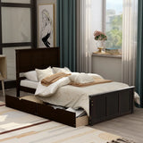 Platform Storage Bed, 2 drawers with wheels, Twin Size Frame, Gray