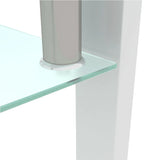 Rectangle Glass Coffee Table, Clear Coffee Table, Modern Side Center Tables for Living Room, Living Room Furniture,white