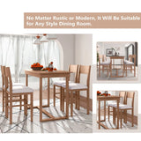 TOPMAX Farmhouse Counter Height 5-Piece Dining Table Set with 1 Rectangular Dining Table and 4 Dining Chairs for Small Places,Brown