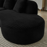 Contemporary Corduroy Compressed Upholstered Curved Sectional Sofa with Scatter Cushions-No assembly required,Upholstered Oversized Couches for Living Room,Apartment