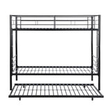 Twin Over Twin  Metal  Bunk Bed with trundle  Black