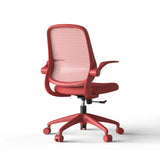 Ergonomic Color Office Chair 500lb (About 226.8kg), Home Office, Mesh Back, Integrated Molded Foam, Comfortable Sitting, Flipping Armrest, Fireproof, Rotating, Lifting Multifunctional Chair (Red)