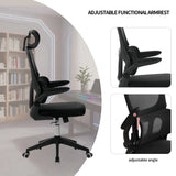 High Back Ergonomic Office Chair, Big and Tall Mesh Desk Chair with Wheels, Tilt Function, 3D Headrest, Lumbar Support, Swivel Rolling Computer Chair for Task, Home Office, Black