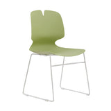 Modern stacking office chair set of 4, green, made of polypropylene, supports 180 kg