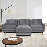 108-inch L-shaped modular frame chenille fabric sofa, featuring a versatile design that adapts to any interior space, delivering boundless comfort and contemporary style.