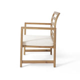 Outdoor Acacia Wood Club Chairs, 2-Pcs Set, Natural Stained / White, 25.5"D x 24.5"W x 33.0"H