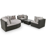 GO 7-piece Outdoor Wicker Sofa Set, Rattan Sofa Lounger, With  Colorful Pillows, Conversation Sofa, For Patio, Garden, Deck, Brown Wicker