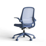 Ergonomic Color Office Chair 500lb (About 226.8kg), Home Office, Mesh Back, Integrated Molded Foam, Comfortable Sitting, Flipping Armrest, Fireproof, Rotating, Lifting Multifunctional Chair (Blue)