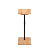 Couch Tray Table Bamboo Height Adjustable Side Table for Sofa C-shaped Oval End Tables with Slots for Bed & Chairs in Living Room & Bedroom (Oval + Rectangle)