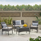 CORDOBA KD WICKER 4 PC CHAT SET
