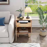 Natural Wood Nightstand