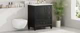 30" Bathroom Vanity with Sink, One Door with Shelf and Three Drawers, Soft Close Door, Black