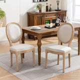 French Style Solid Wood Frame Antique Painting,Hand-pulled buckle decoration PU artificial leather Dining Chair with Nailhead Trim ,Wood Legs,Set of 2,White Pine Green,SW1839WP